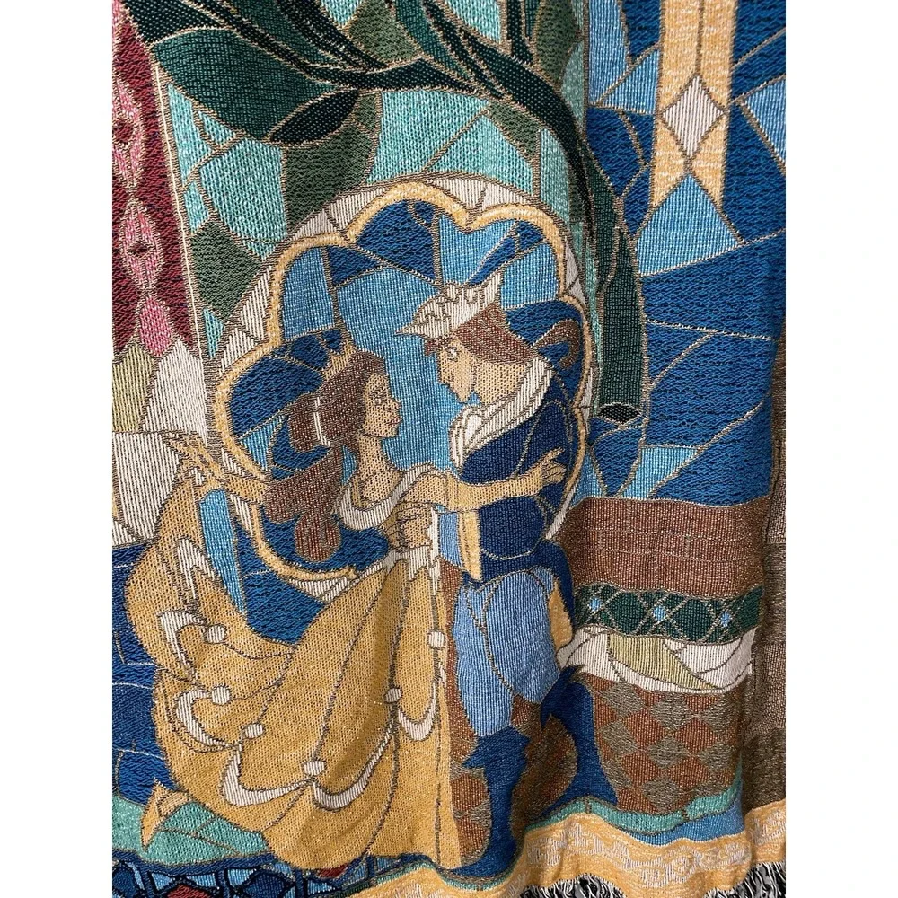 DISNEY PARKS BEAUTY AND THE BEAST TAPESTRY THROW BLANKET 52